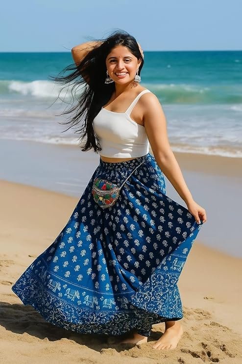 Women's Cotton Rajasthani & Jaipuri Long Skirt - Image 2
