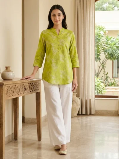 Lemon Women Floral Printed Short Kurti