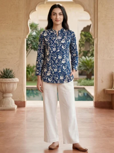 Women Floral Printed Short Kurti